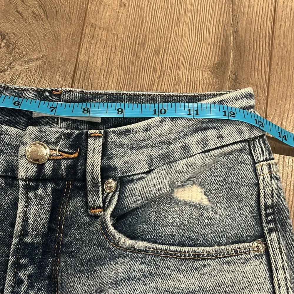 [6/28]Good American Good Curve Blue 330 Distressed Skinny High Rise Fringe Jeans - Picture 3 of 10